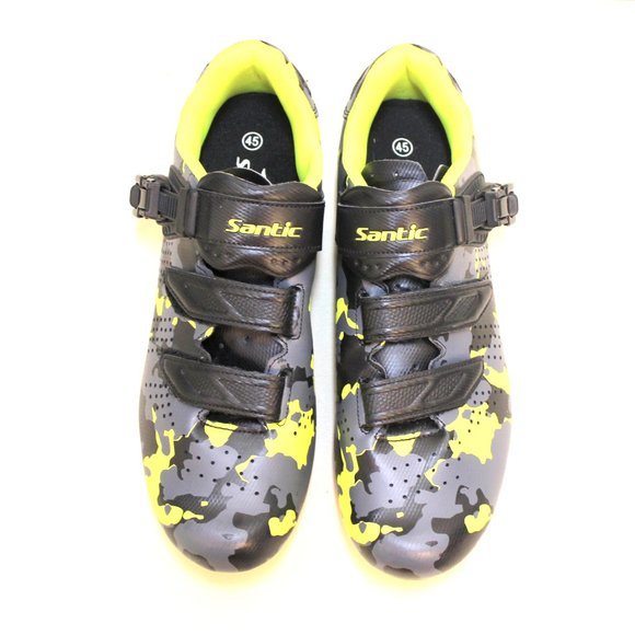 Men's Santic Gray & Green Camo Bike Cycling Road Shoes with Cleats Men's Size 11 - Picture 7 of 12